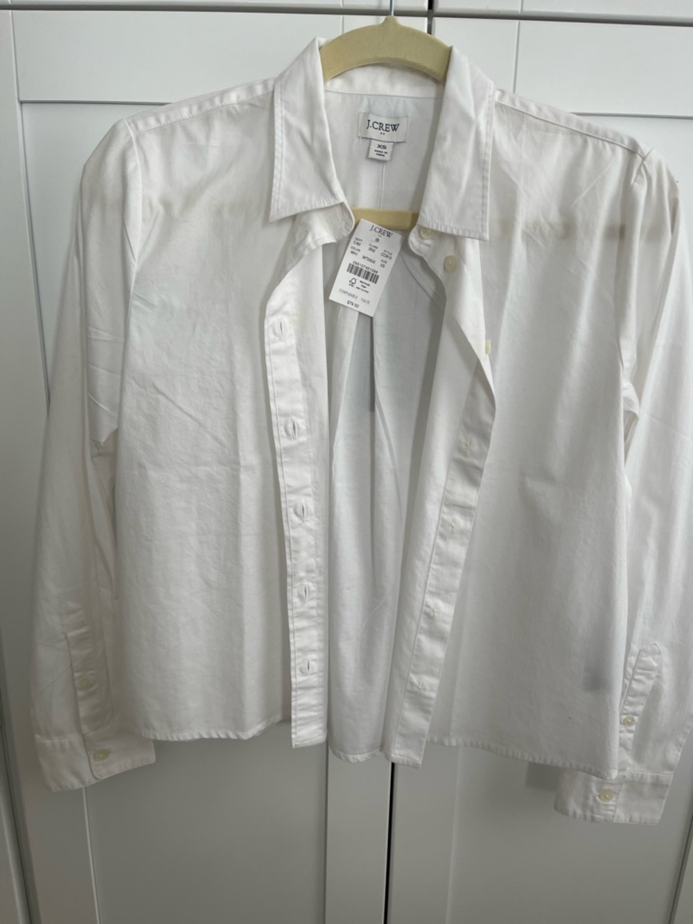 J.Crew Classic White Button-Up Shirt NWT women’s x-small cropped XS